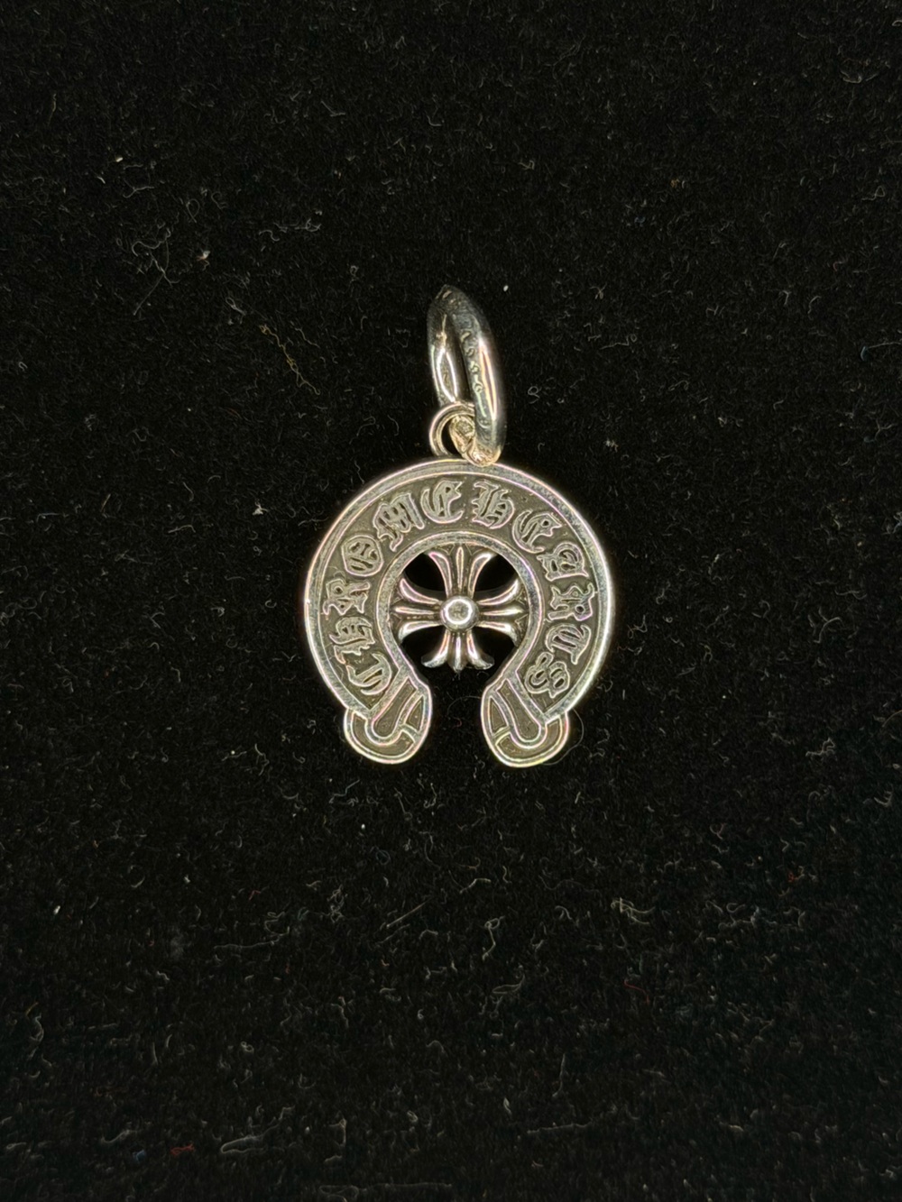Chrome Hearts Horseshoe Floral Motif Tag Unisex Pendant